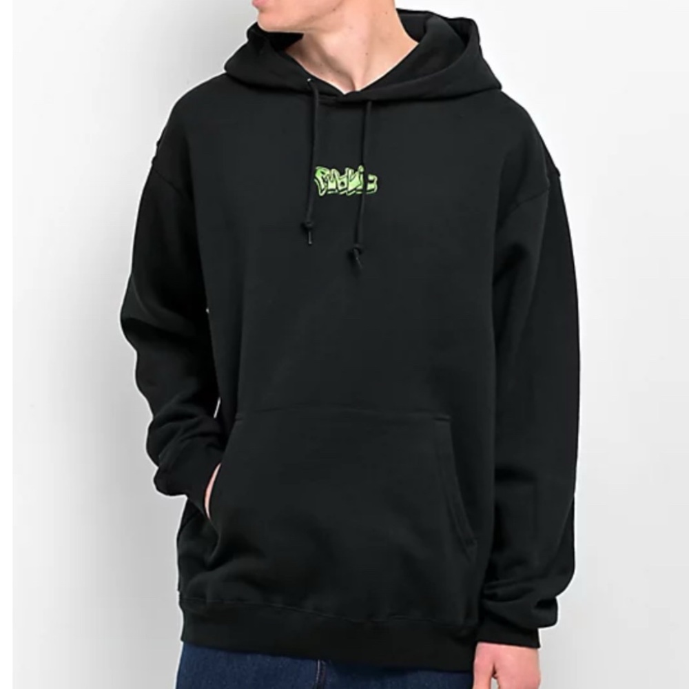 Public Block Letter Black Pull Over Hoodie  Sweatshirt Men’s Size Large. NWOT